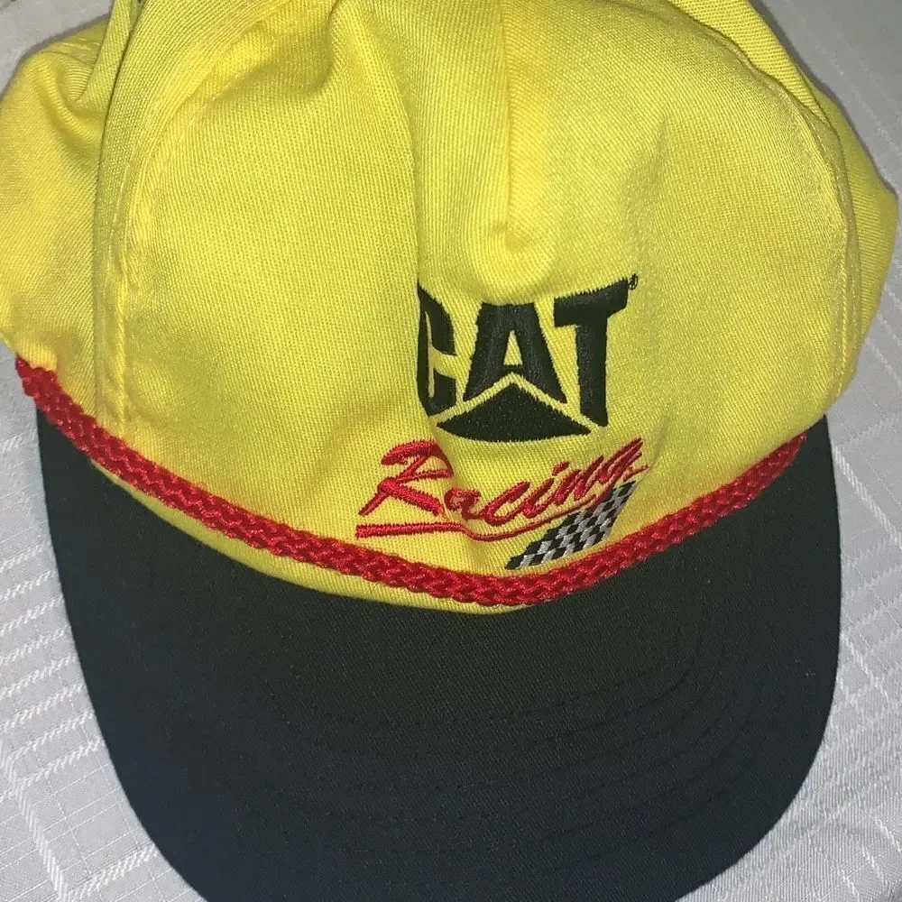Vintage CAT Racing‎ Hat 90s Snapback Cap David Green NASCAR Caterpillar